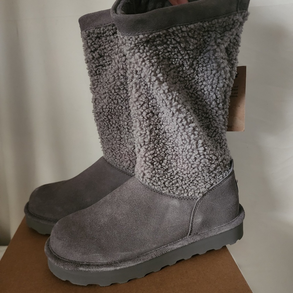 Bearpaw Snuggle Murphy Boot Gray 10 NWT